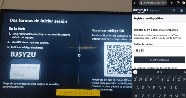 Ingresa el código de activación y vincula tu Smart TV