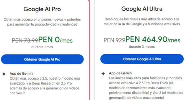Google Veo 3 te ofrece un mes totalmente gratis por la compra de una suscripción mensual. 