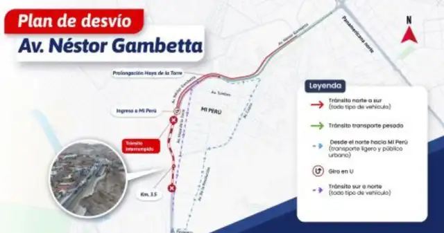 ¿Cuál es la ruta de desvío alternativa?