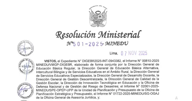 Resolución Ministerial N° 501-2025 Minedu.