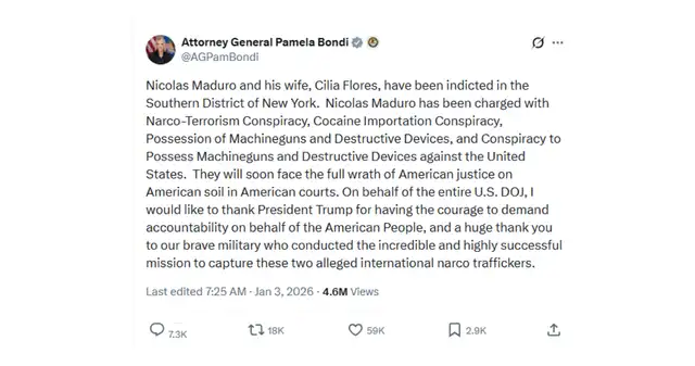 El proceso judicial que espera a Maduro tras su captura militar.