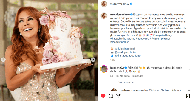 Magaly Medina es troleada por Jota Benz en su cumpleaños.  