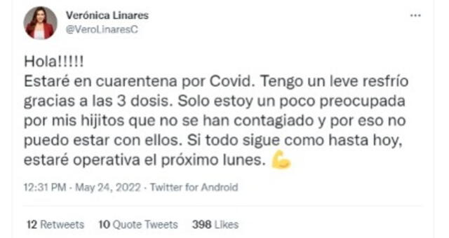 Twitter Verónica Linares   