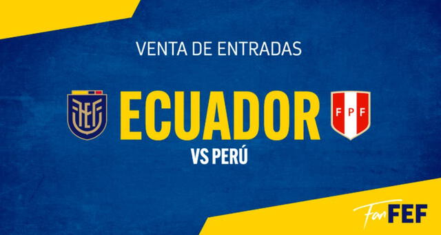 Ecuador vs. Perú, todavía quedan entradas. / Foto: FEF.   