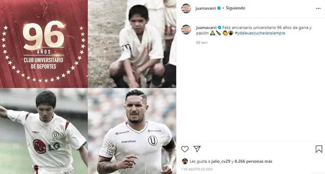 Juan Manuel Vargas, un crema de nacimiento - FUENTE: Instagram.   