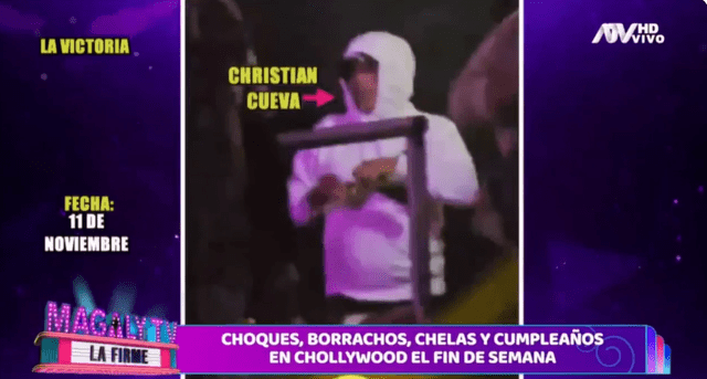 Christian Cueva tomando cerveza en concierto de chicha. Christian Cueva tomando cerveza en concierto de chicha.