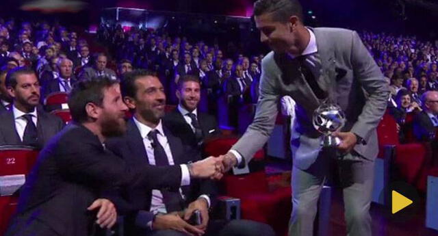 Liga de Campeones: Cristiano Ronaldo y Messi se dieron un fuerte apretón de manos El Popular