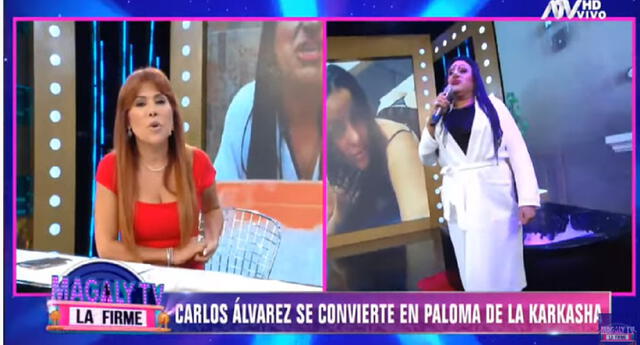 Magaly Medina estalló en risas por imitación de Carlos Álvarez.