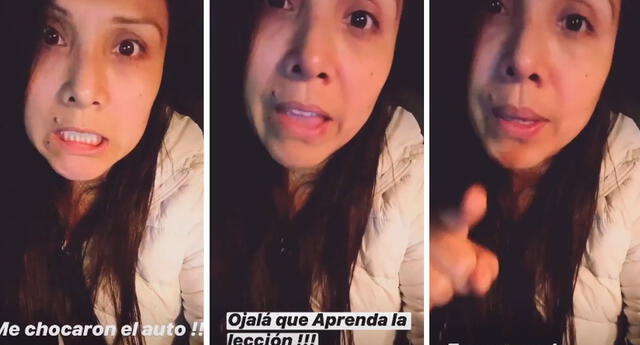 Tula Rodríguez cuenta que una combi le chocó su auto