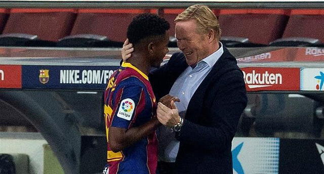 Ronald Koeman llenó de elogios a Ansu Fati tras su doblete al Villarreal El Popular