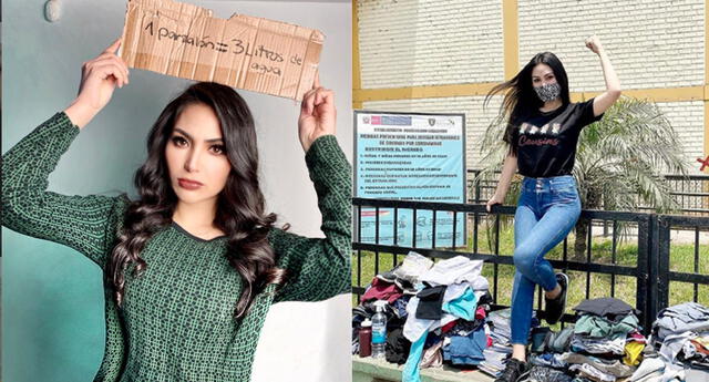 Miss Eco Internacional Perú, Lesly Reyna, recicló ropa y las donó a penal de Lurigancho