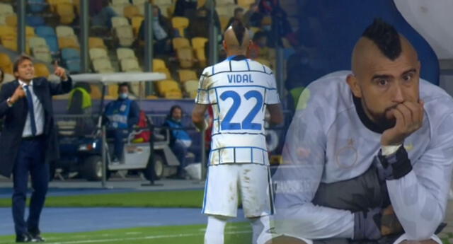 Arturo Vidal discute con Antonio Conte en el Shakhtar vs. Inter por Champions League El Popular