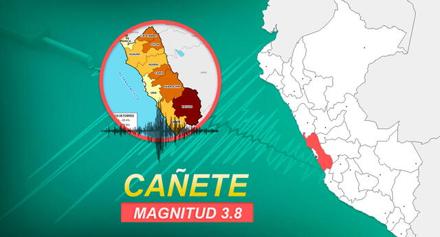 Sismo de magnitud 3.8 se registró en Cañete la mañana de este viernes, según IGP El Popular