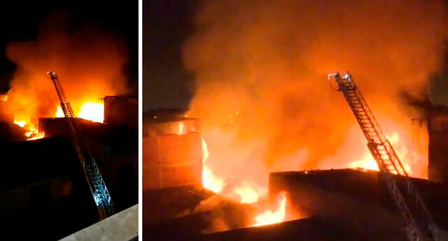 VES: incendio en fábrica de muebles puso en peligro a negocios adyacentes esta madrugada El Popular
