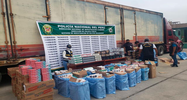 Camuflado en torta de soya traían 170 mil cigarrillos de contrabando El Popular