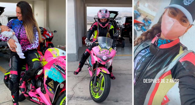 Aída Martínez se mostró feliz tras volver a su pasión por las motos.