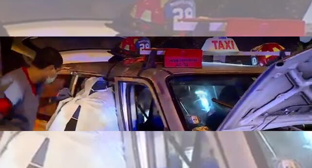 Costa Verde: Mujer quedó atrapada en parte posterior de un taxi tras choque con miniván El Popular