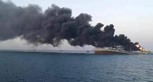 Irán: buque militar que llevaba a bordo a unas 400 personas se incendia y se hunde en el golfo de Omán.