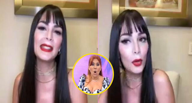 Laura Spoya aparece en Magaly TV con cabello negro y se hace pasar por una "buchiamiga" El Popular