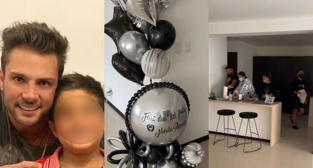 Nicola Porcella reveló que sus 'roomates' en Ciudad de México llenaron de globos su departamento para celebrar la emotiva fecha alejado de su hijo Adriano.