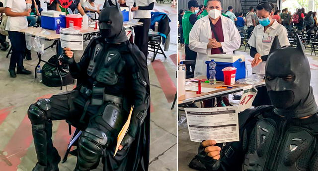 Recibe su vacuna contra la COVID-19 disfrazado de Batman y singular escena causa furor en Facebook El Popular
