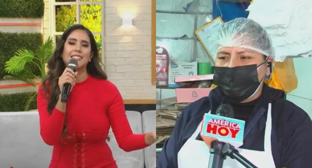 Melissa Paredes se enlazó EN VIVO con el reportero de América Hoy y se emocionó al ver que él entrevistaba a su casera, Doña Toñita.