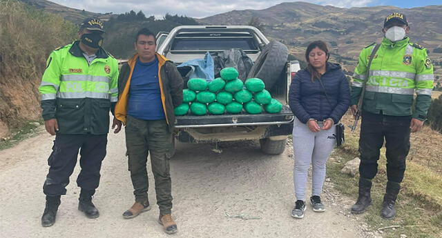 Libertad: sujetos pretendían trasladar 16 paquetes de marihuana en una camioneta El Popular