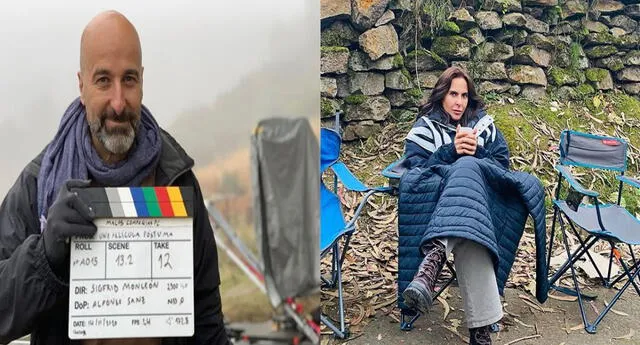 Kate del Castillo mientras grababa escenas con Antonio Gil, son sorprendidos por repentina lluvia en Machu Picchu.