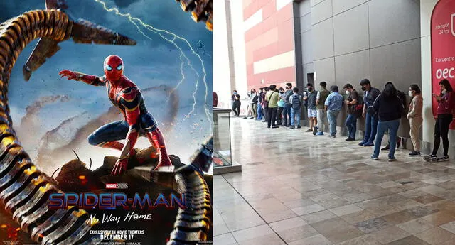 largas colas para comprar entrada para ver Spiderman: