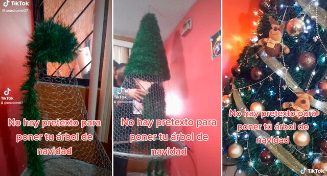 Sigue el paso a paso y ten un árbol de navidad reciclado.
