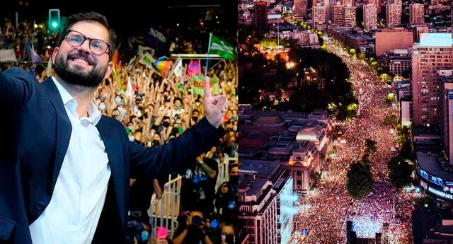 Decenas de miles de ciudadanos chilenos se reunieron en el centro de Santiago para escuchar sus primeras palabras como presidente electo.