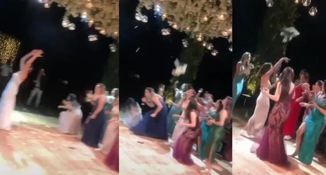 Peculiar escena de la joven en boda se hizo viral en las redes sociales.