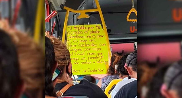 El letrero del chofer ha sido viral en las redes sociales por su ingeniosa forma de llegar a los pasajeros.