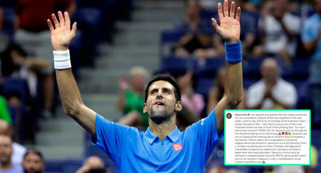 La palabra de Novak Djokovic tras conocerse el fallo del Tribunal Federal de Australia.