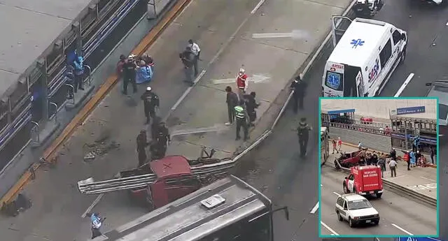 Auto colisionó contra barda de contención de la vía Metropolitana.