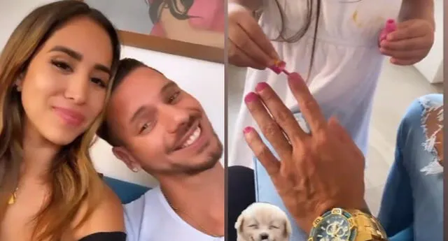 Anthony Aranda se deja pintar las uñas por hija de Gato Cuba y Melissa.