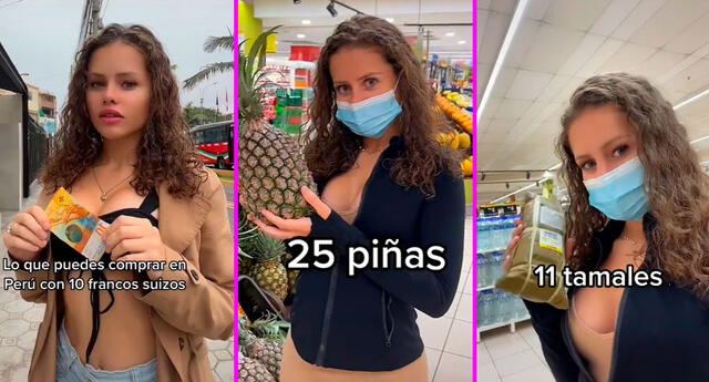 La joven se hizo viral comparando todo lo que podría comprar en Perú.