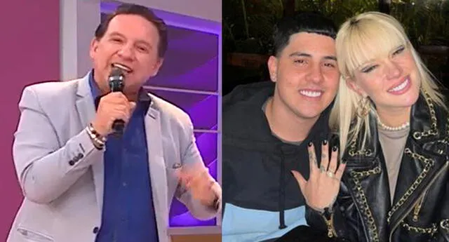 El conductor Ricardo Rondón pide a la cantante Leslie Shaw y su prometido 'El Prefe' primero que gocen su amor.