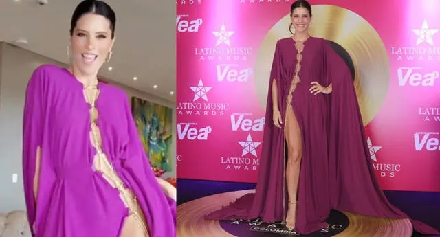 María Pía alborotó la farándula con su curioso vestido en los Latino Show Awards 2022
