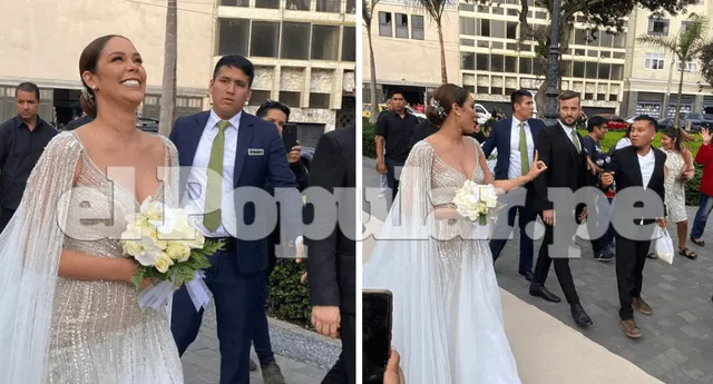 Karen Schwarz Público Le Aplaude Antes De Ingresar A Su Boda Con Ezio Oliva Felicidades Dios 5983