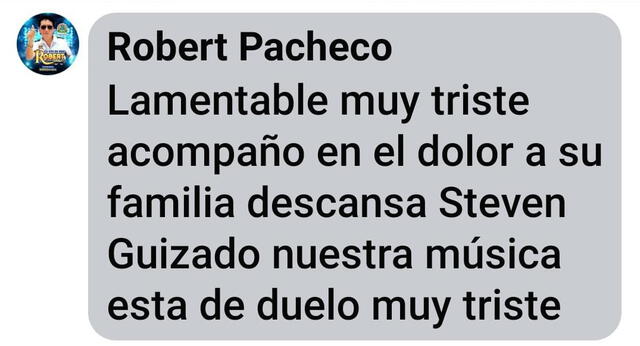 Robert Pacheco se suma a las condolencias por la muerte de músico de Flor Pileña.