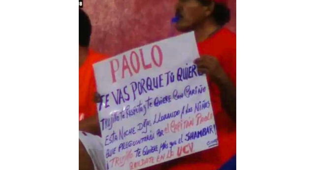 El mensaje de un hincha de César Vallejo a Paolo Guerrero: &quot;Trujillo te respeta y te quiere&quot;