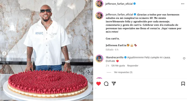 Jefferson Farfán cumplió 40 años este 26 de octubre.  