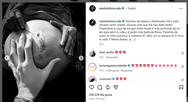 Natalia Lafourcade anuncia la llegada de su bebé. Foto: Instagram.   