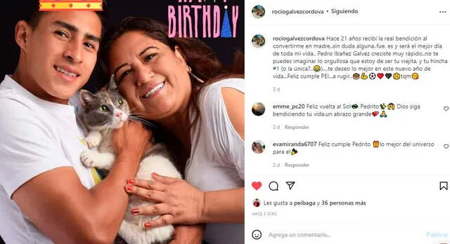 La mamá de Pedro Ibáñez es todo amor con su hijo en las redes sociales. FUENTE: Instagram. 