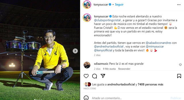 Tony Succar en el Estadio Nacional.