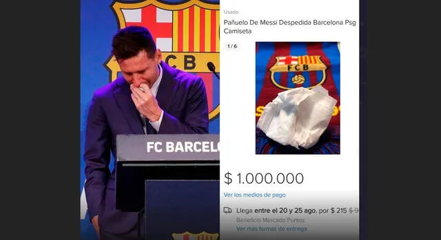 Pañuelo de Messi vale un millón de dólares. | FUENTE: Difusión. 