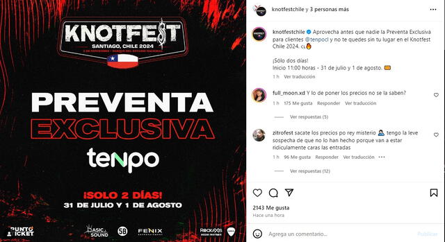 Knotfest Chile 2024: conoce la fecha de la preventa de entradas y más detalles en la nota.