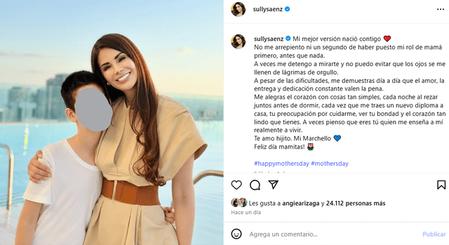 <em>Sully Saénz se luce emotiva en el Día de la Madre. Captura: Instagram </em> <em>Sully Saénz se luce emotiva en el Día de la Madre. Captura: Instagram </em>
