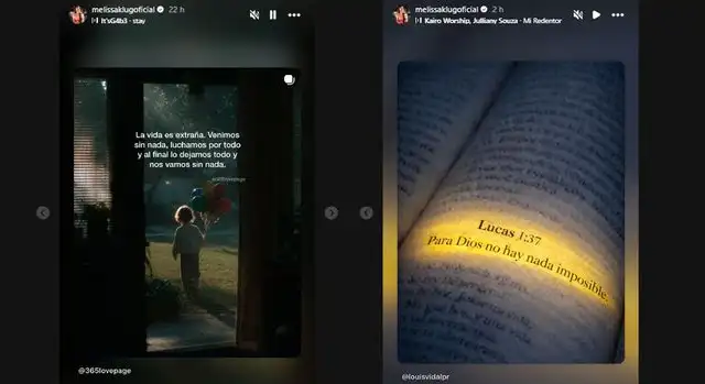 <em>Melissa Klug se muestra emotiva en su cuenta de Instagram.</em>   